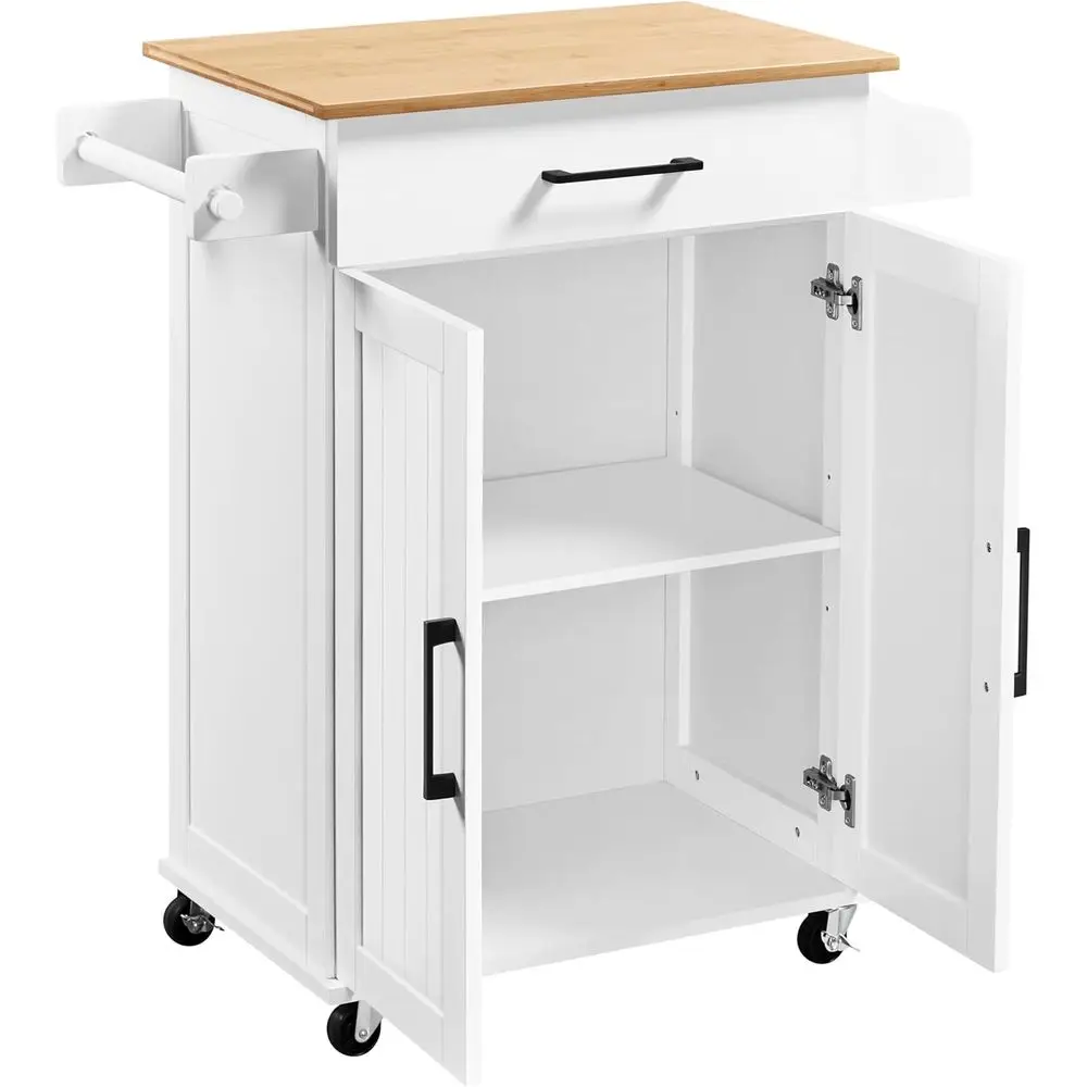 Coffee Equipment Rack - Chariot de cuisine roulant blanc avec